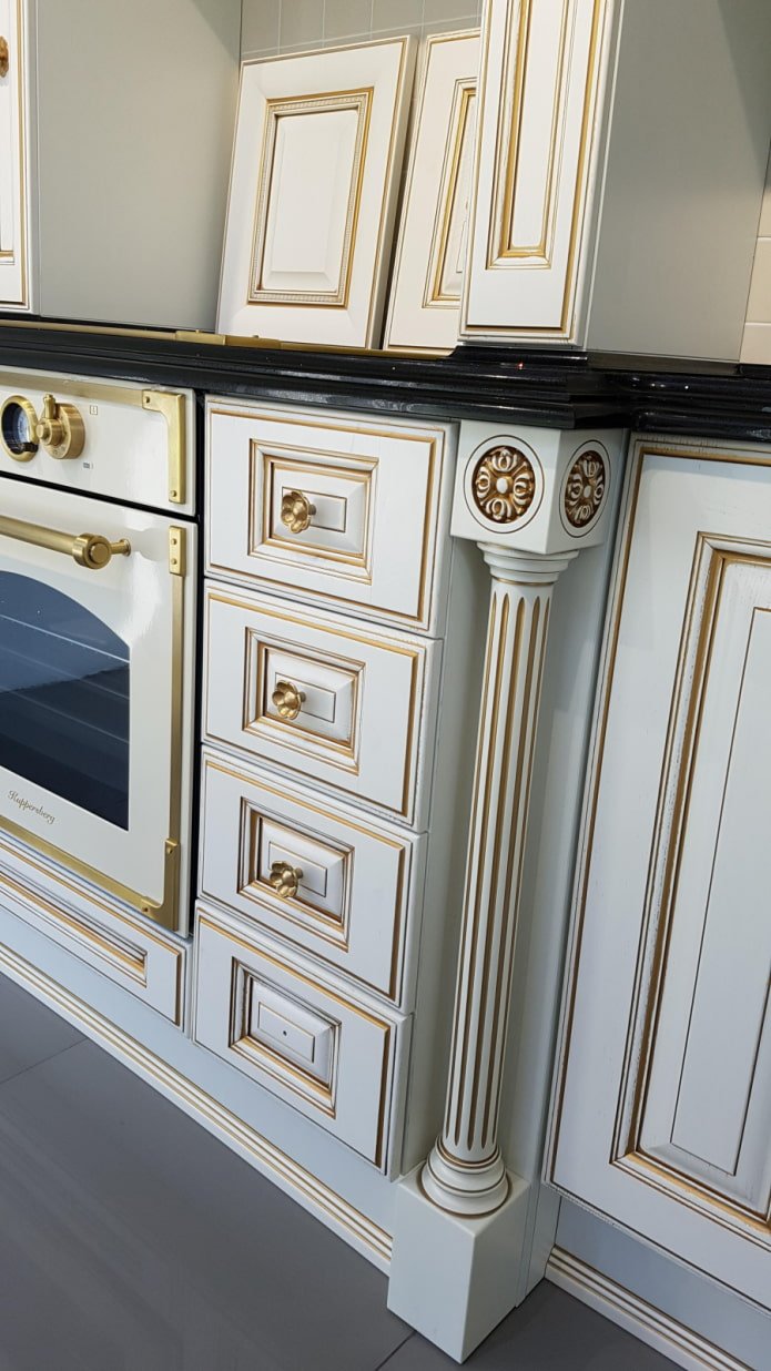 golden patina in the kitchen
