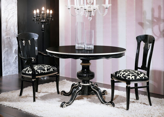 black table with patina