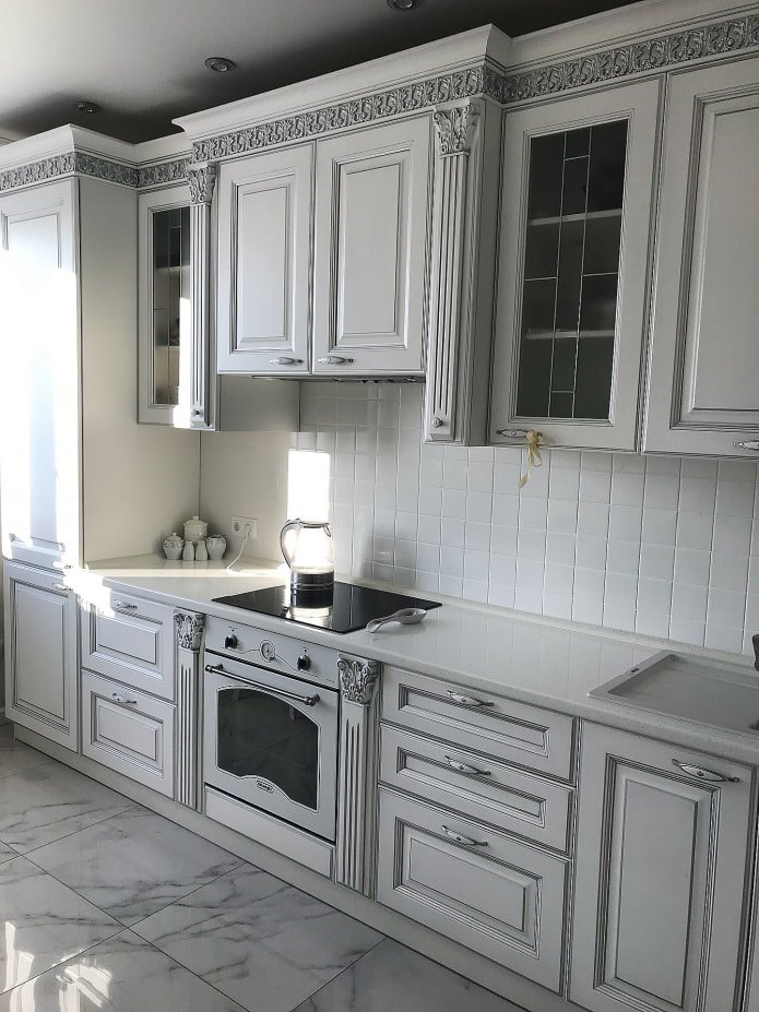 kitchen with balusters