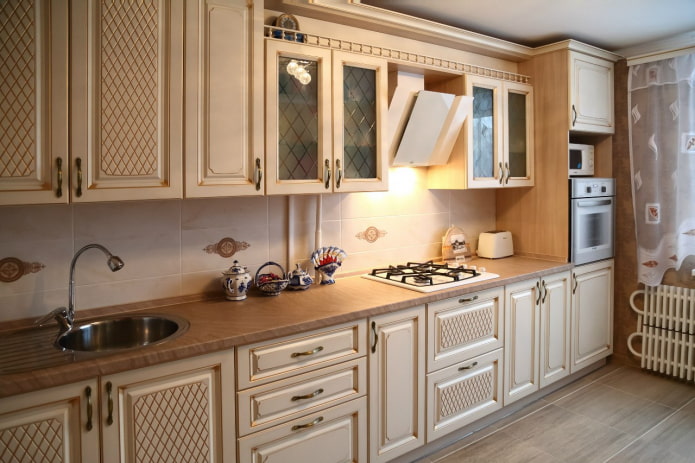 facades with a grille for the kitchen