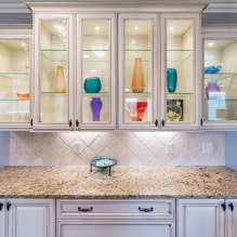 Kitchen set with glass facades-4
