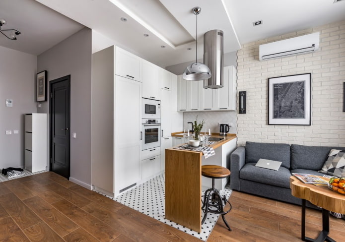 corner kitchen unit in interior