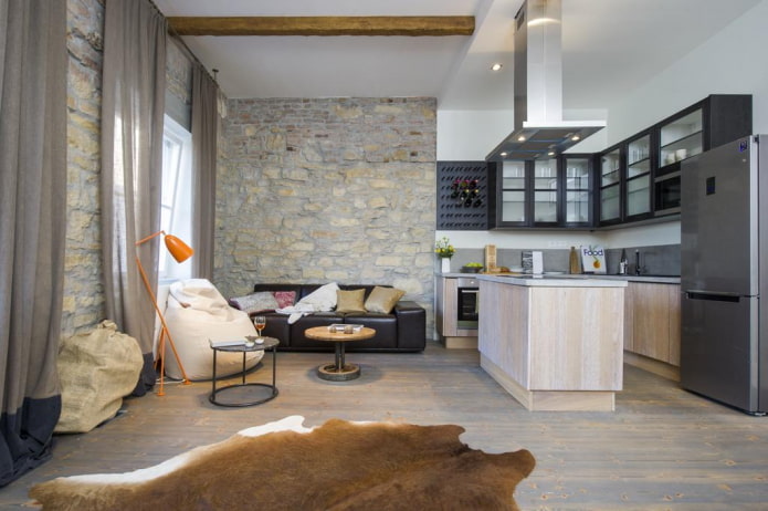 interior kitchen studios with an island