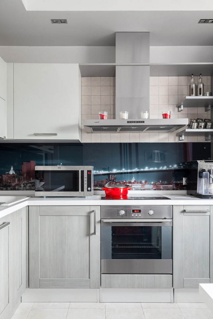 light gray kitchen