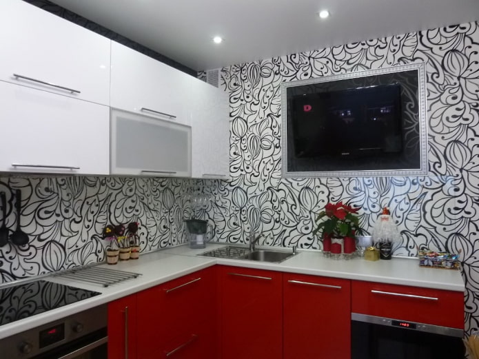red and black kitchen