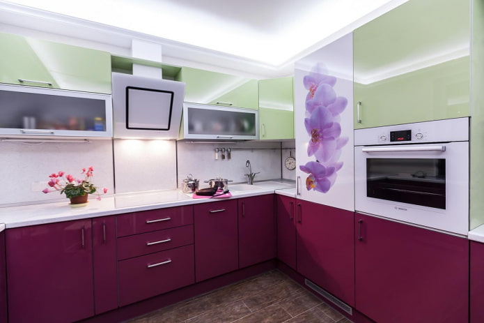 purple kitchen set