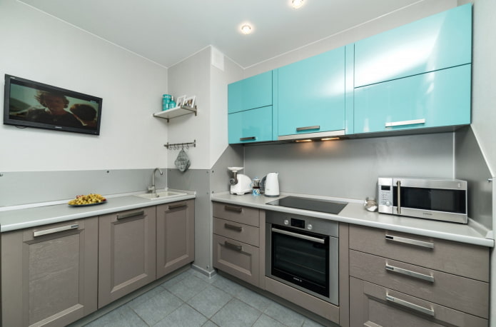 blue kitchen cabinets