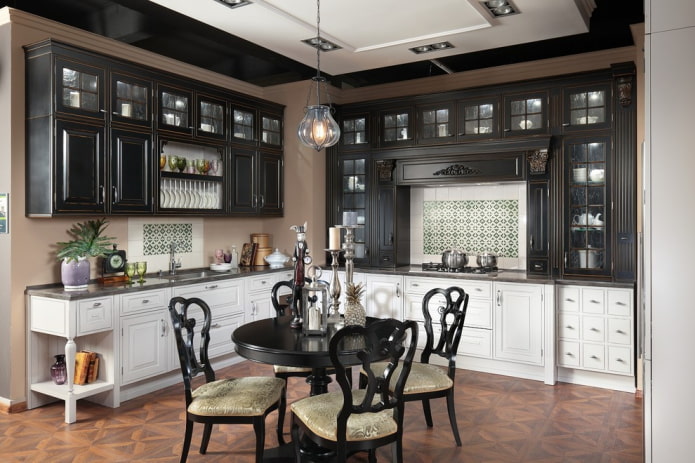 color scheme of the kitchen in the British style