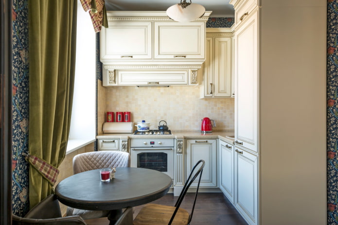color scheme of the kitchen in british style
