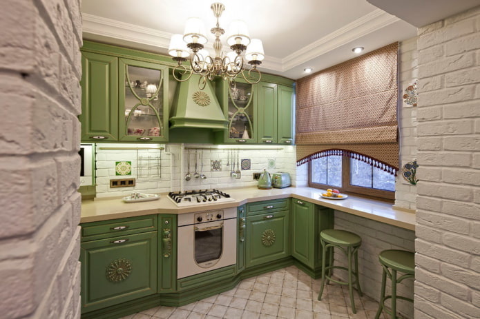 textile decoration of the kitchen in the British style