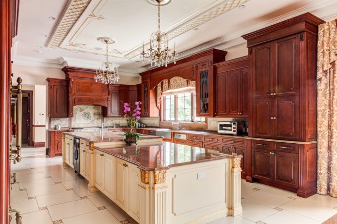 kitchen space decoration in English style