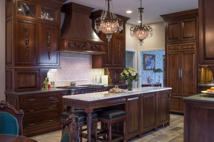 color scheme of the kitchen in the British style