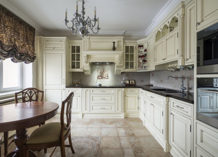 color scheme of the kitchen in the British style