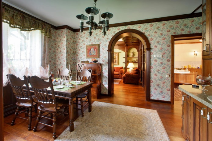 kitchen space decoration in English style