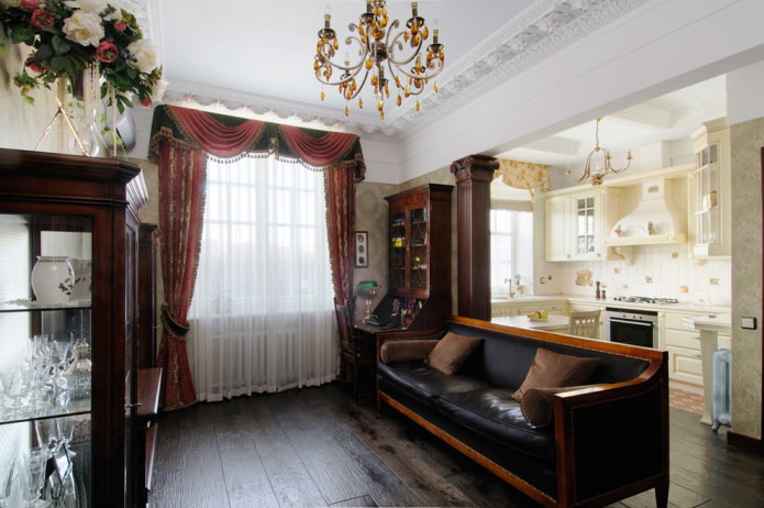 kitchen-living room in English style