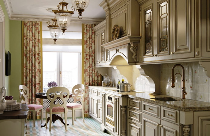 textile decoration of the kitchen in the British style