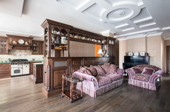 kitchen-living room in English style