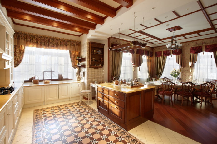 kitchen space decoration in English style