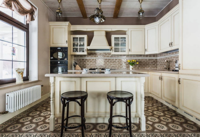 color scheme of the kitchen in the British style