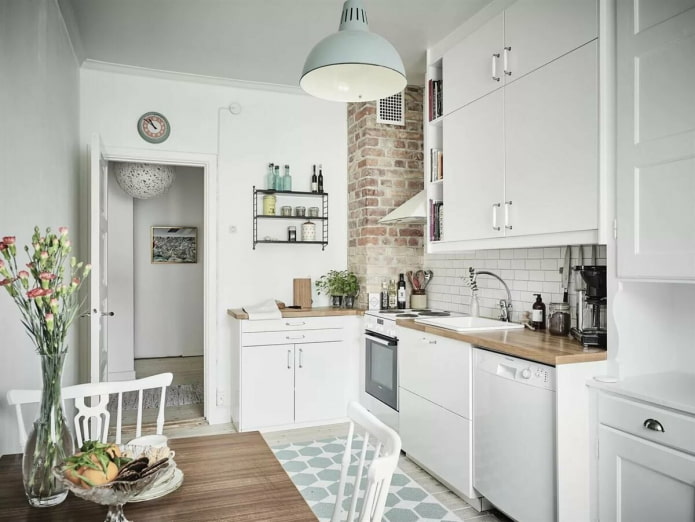 Corner kitchen in Scandinavian style
