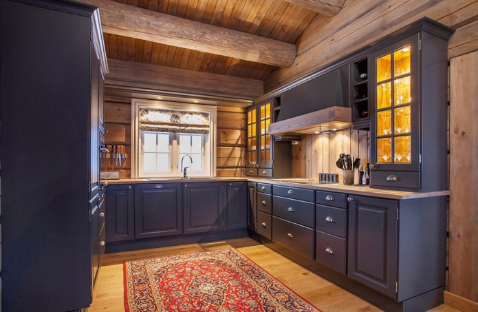 dark kitchen in the country