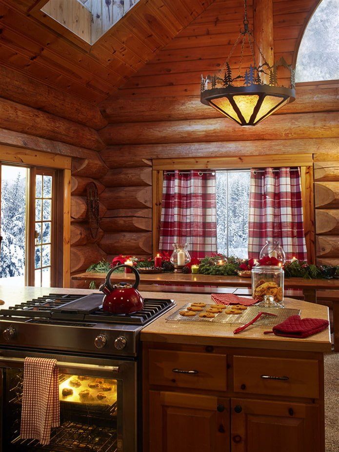 kitchen with high ceilings