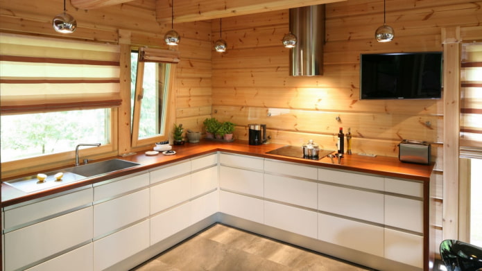 corner white kitchen