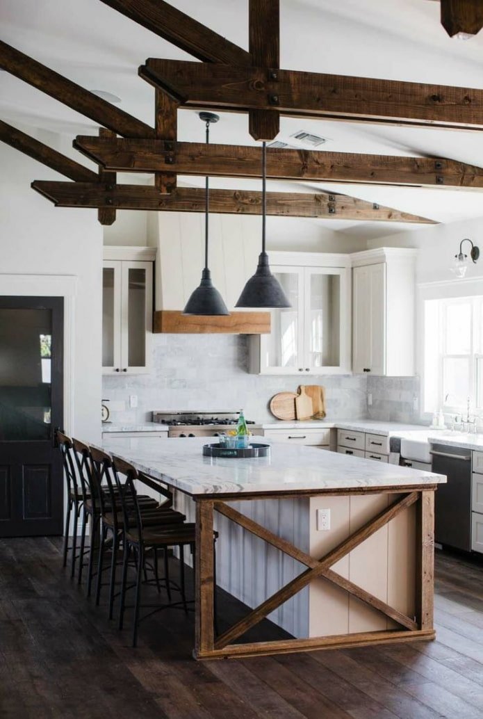 kitchen island in the interior
