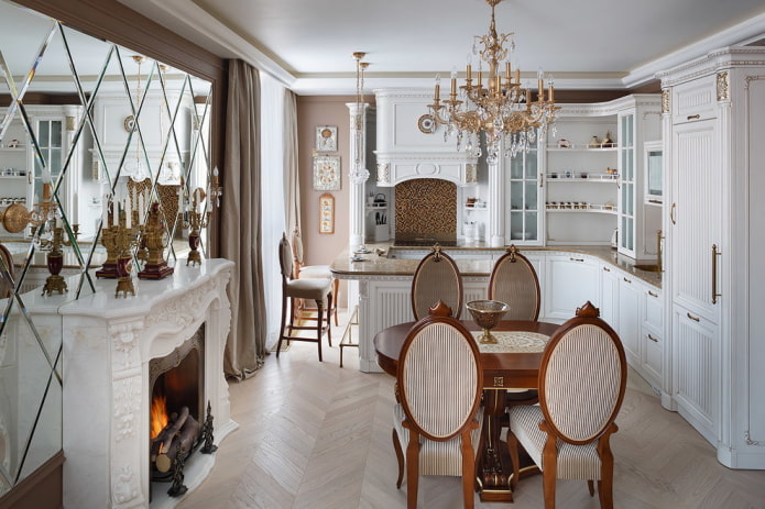 classic kitchen in the interior of the house