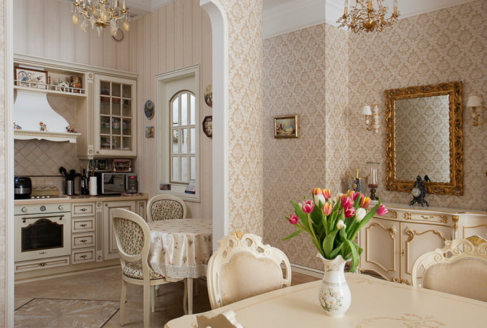 decor in the interior of a classic kitchen