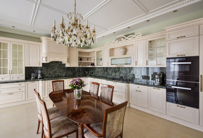 apron in the interior of a classic kitchen