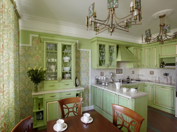 color scheme of a classic kitchen
