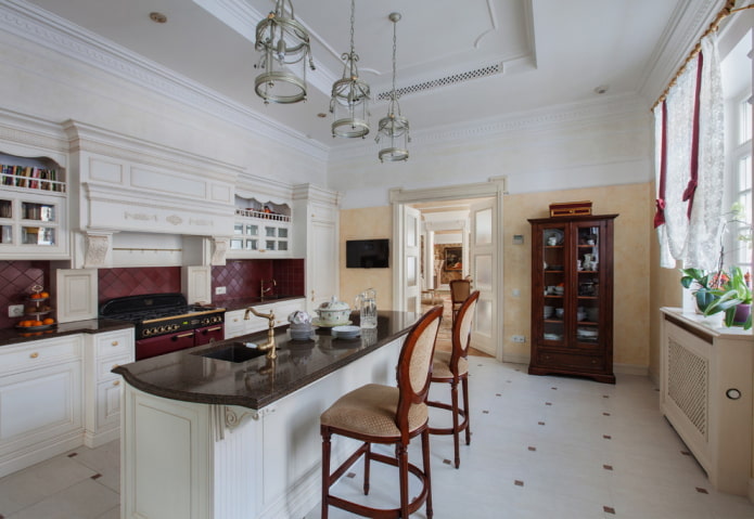 furniture in the interior of a classic kitchen