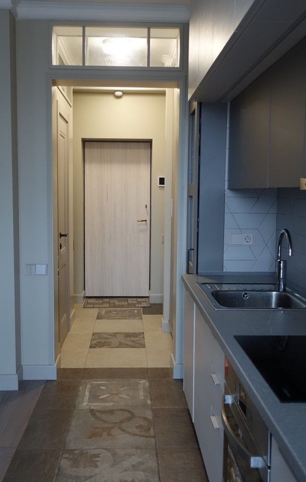 hallway and kitchen