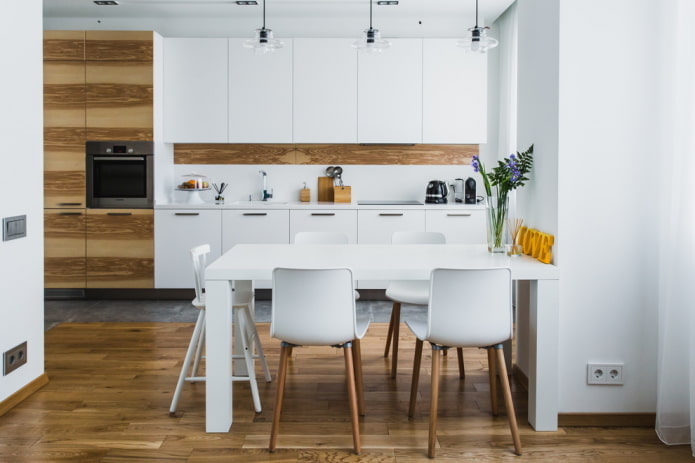 White and wood design
