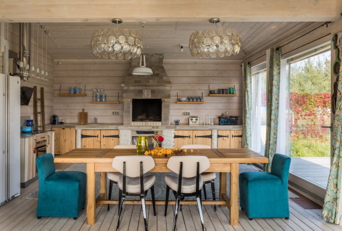 country style kitchen in the interior of the house