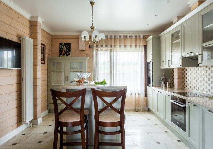 furniture in the kitchen interior in a rustic country style