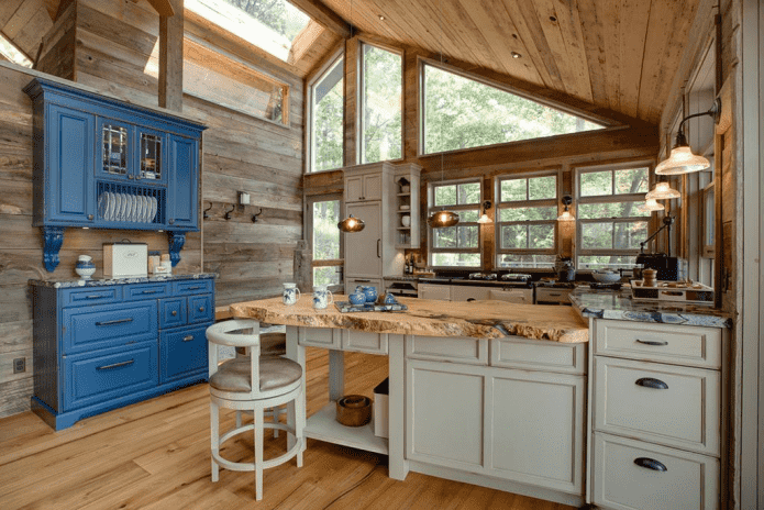 furniture in the kitchen interior in a rustic country style