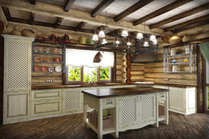 country style kitchen in the interior of the house