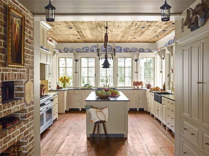 country style kitchen in the interior of the house