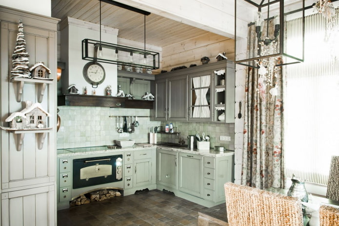 small-sized kitchen in a rustic country style