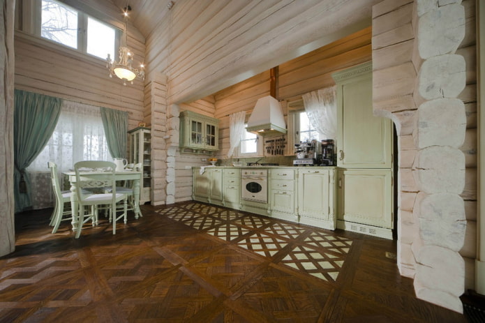 country style kitchen in the interior of the house