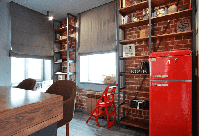 stylish red refrigerator