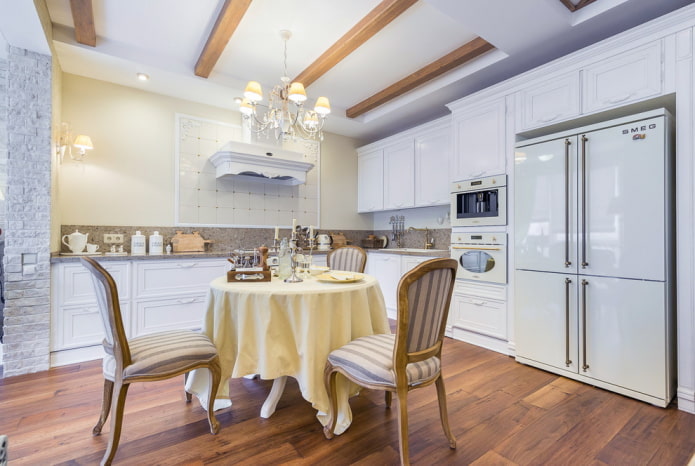 furniture in the interior of the kitchen in the Provencal style