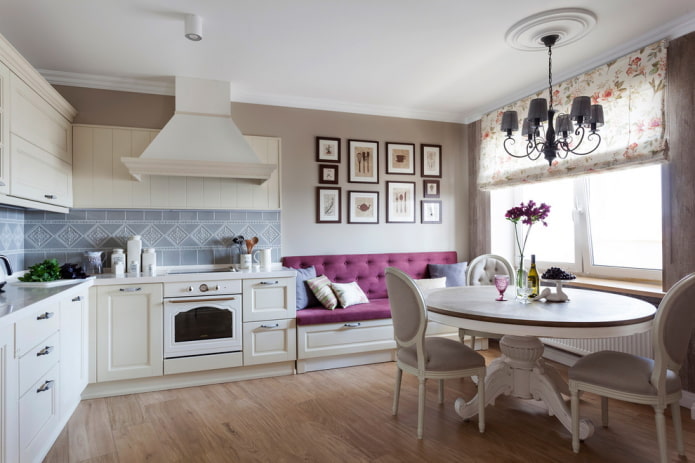 furniture in the interior of the kitchen in the Provencal style