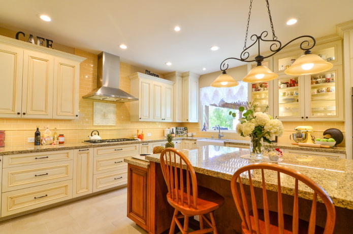 decor in the interior of the kitchen in the Provencal style