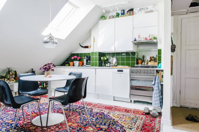 carpet on the kitchen floor