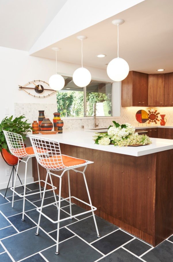 kitchen design with a bar counter