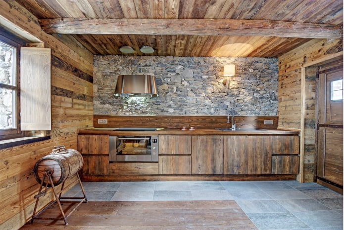 stone apron in the kitchen