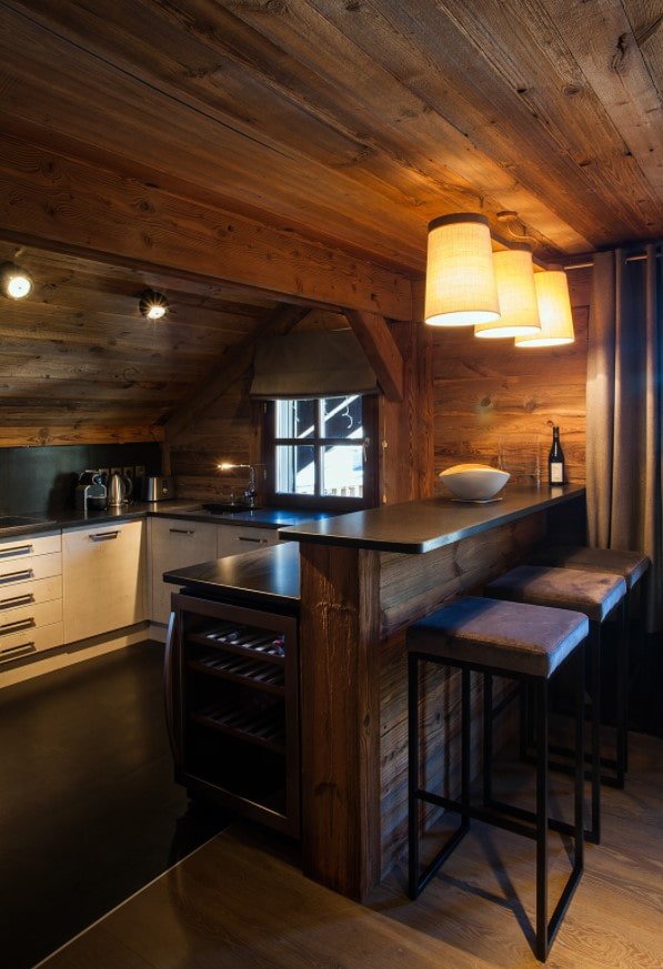 light wooden facades